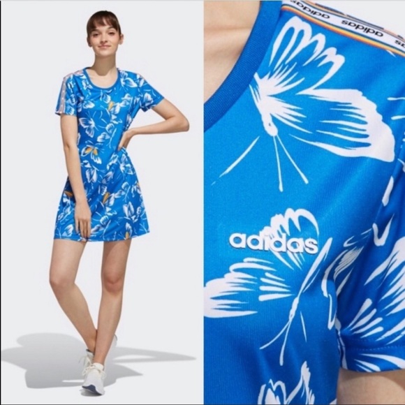 adidas Dresses & Skirts - ADIDAS X FARM RIO Butterfly Pint Dress Size Large NWT